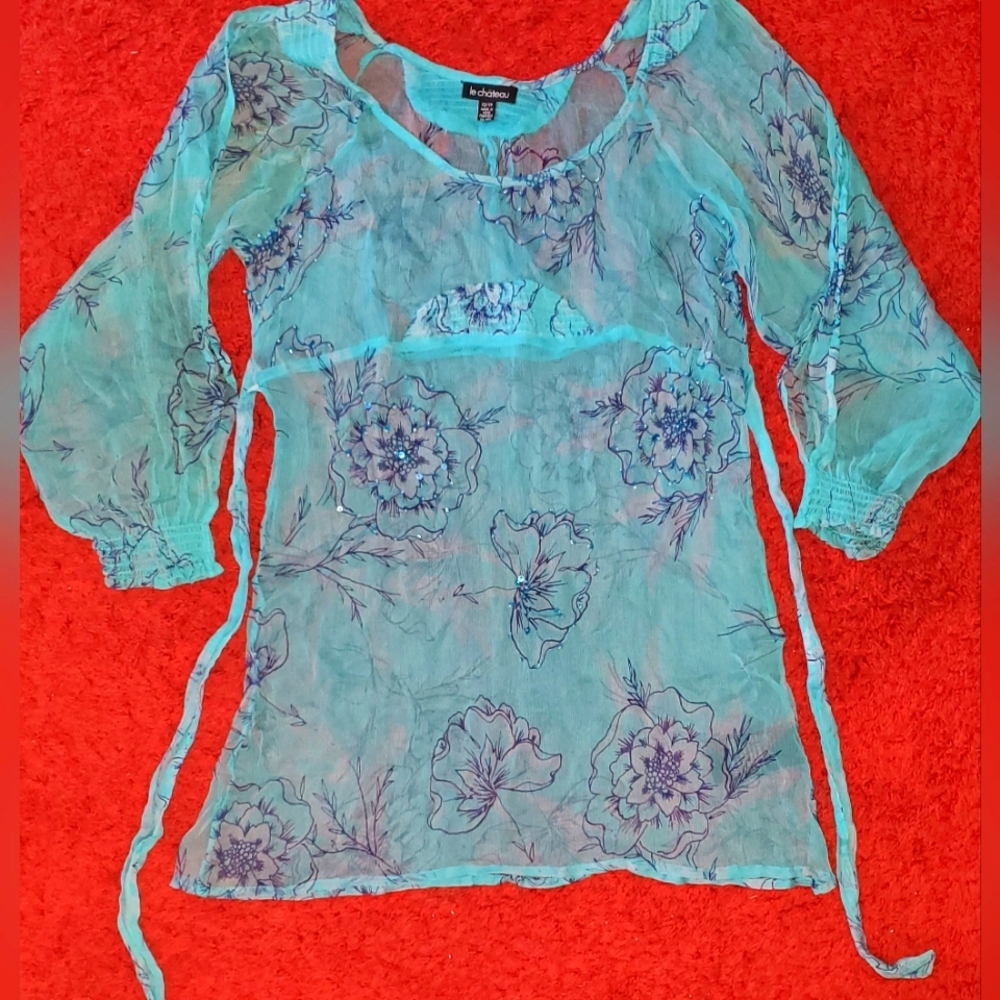 ✨ Sheer Floral Boho Top